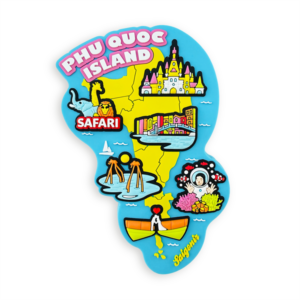 Nam châm hít tủ lạnh bản đồ Phú Quốc (vàng)