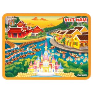 Nam châm kim loại dập nổi Hình Việt Nam 9 (Ninh Bình, Hội An, Phú Quốc)