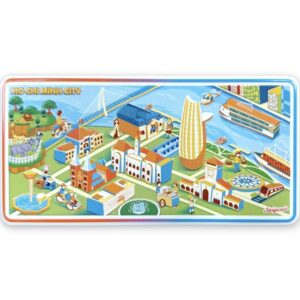 Nam châm kim loại dập nổi hình chữ nhật in hình bản đồ trung tâm SG