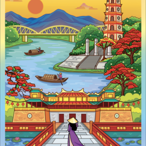 Nam châm kim loại dập nổi Hình Huế 1