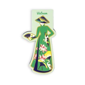 Bookmark Nam châm giấy Áo dài Hoa sen