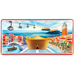 Nam châm kim loại dập nổi hình Phú Quốc (Grand World)