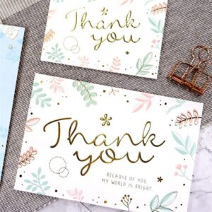 Thiệp giấy Thiệp Cảm ơn Thank you Card Cao Cấp Nhập Từ Đài Loan Chữ Nhũ Vàng Họa tiết Cute 10.4x15cm TK2504- Saigonir