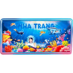 Nam châm kim loại dập nổi hình lặn biển Nha Trang