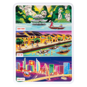 Nam châm kim loại dập nổi Hình Việt Nam 1 (Ninh Bình, Hội An, HCM)