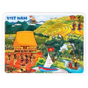 Nam châm kim loại dập nổi Hình Việt Nam 11 (Tây Nguyên, Tây Bắc, miền Tây)