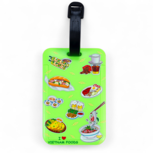 Thẻ hành lý In Hình Đồ ăn Việt Nam nền Xanh Neon