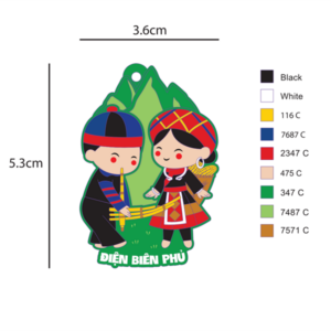 Móc khóa nhựa dẻo Cặp đôi H'mong