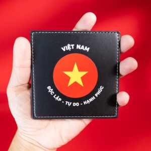 Lót ly PU hình Vuông in hình Cờ Việt Nam