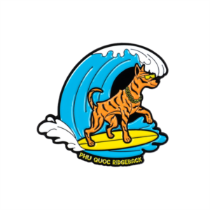 Huy hiệu Chó Phú Quốc lướt sóng