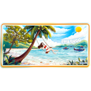 Nam châm kim loại dập nổi hình xích đu bãi biển Phú Quốc