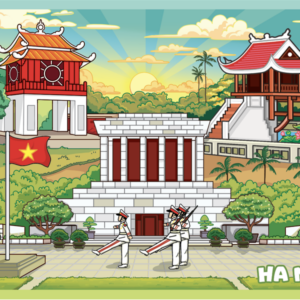 Nam châm kim loại dập nổi Hình Hà Nội 1