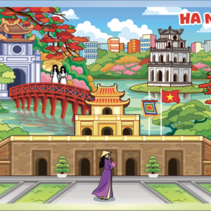 Nam châm kim loại dập nổi Hình Hà Nội 2