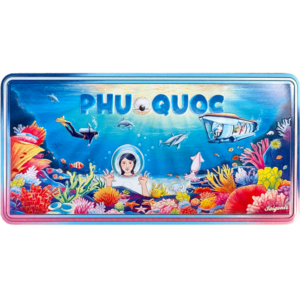 Nam châm kim loại dập nổi hình lặn biển Phú Quốc