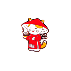 Huy hiệu Mèo uống cafe