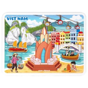 Nam châm kim loại dập nổi Hình Việt Nam 4 (Hạ Long, Nha Trang, Phú Quốc)