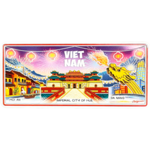 Nam châm kim loại dập nổi hình chữ nhật in hình Việt Nam miền Trung