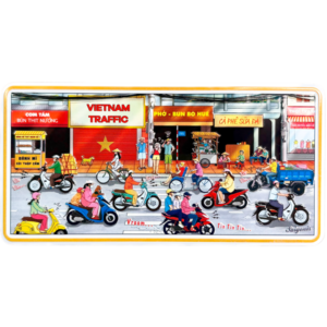 Nam châm kim loại dập nổi hình chữ nhật in hình giao thông Việt Nam